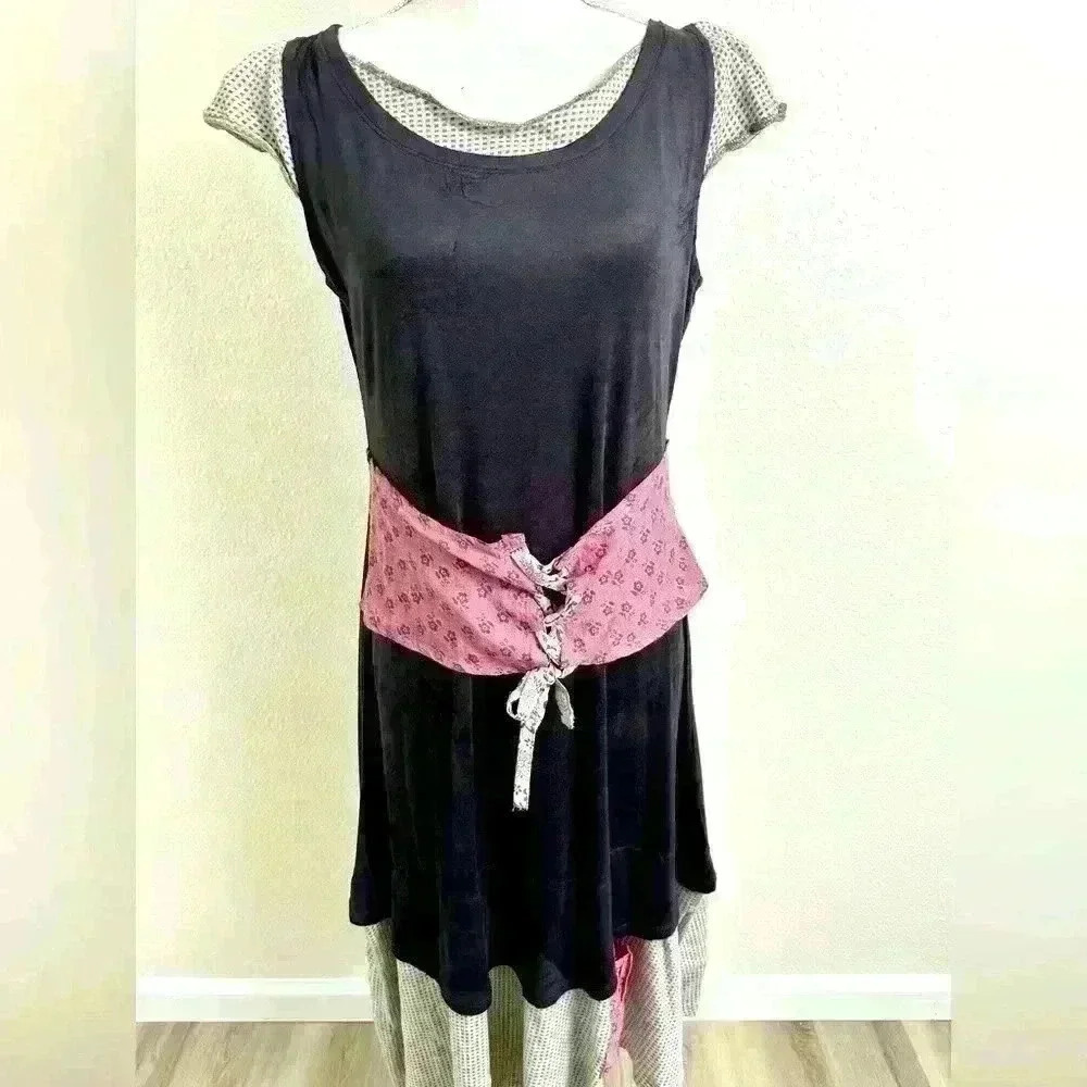 Ian Mosh Lace Up Corset Waist Prairie Dress Size 5 or US Size 6 - Picture 2 of 13